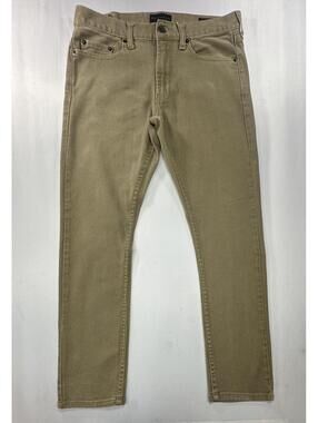 Bullhead Skinny Straight Cotton Denim Jeans Brown Mens 32/30